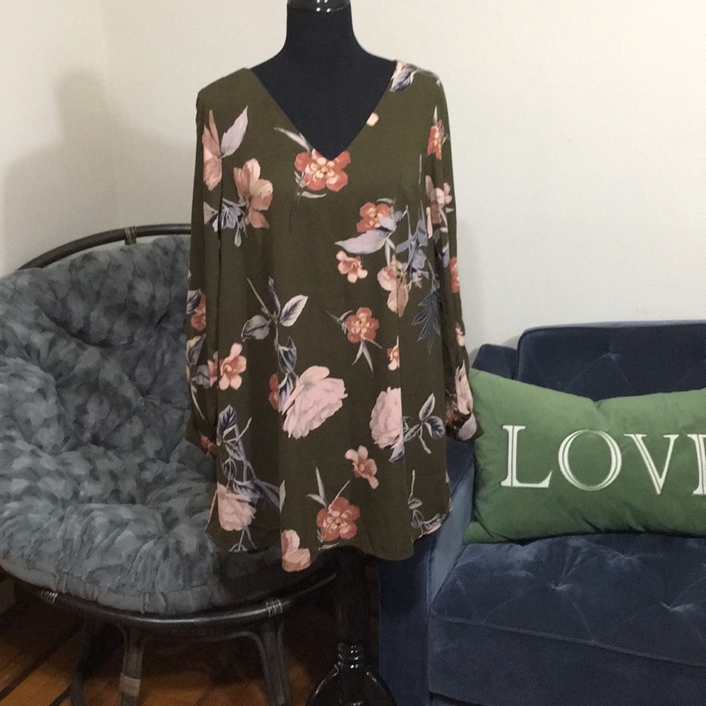 Lulu's Olive green flowy mini dress